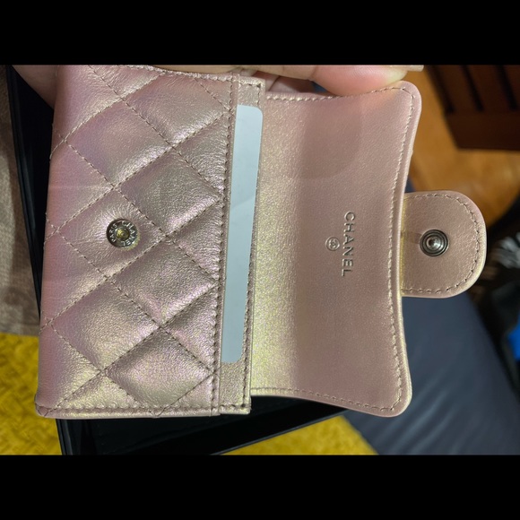 Chanel classic flap Card case Iridescent Pink calfskin - Picture 3 of 5